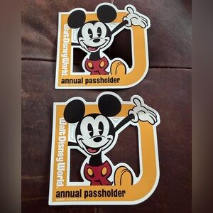 Disney Mickey Mouse Passholder Stickers - Orange and Black